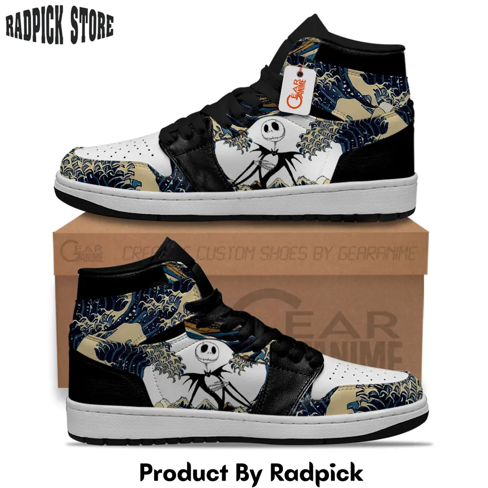 Jack skellington kanagawa great wave air jordan high topsneakers custom shoes  rp0252960